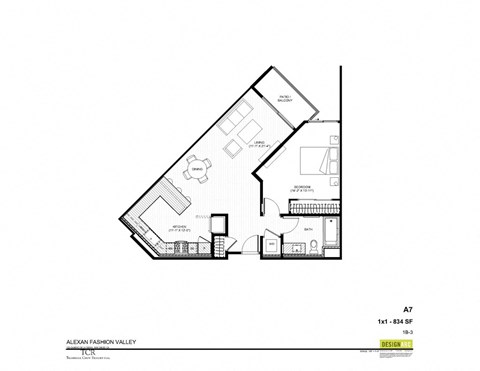 A13 1x1 Loft floor plan